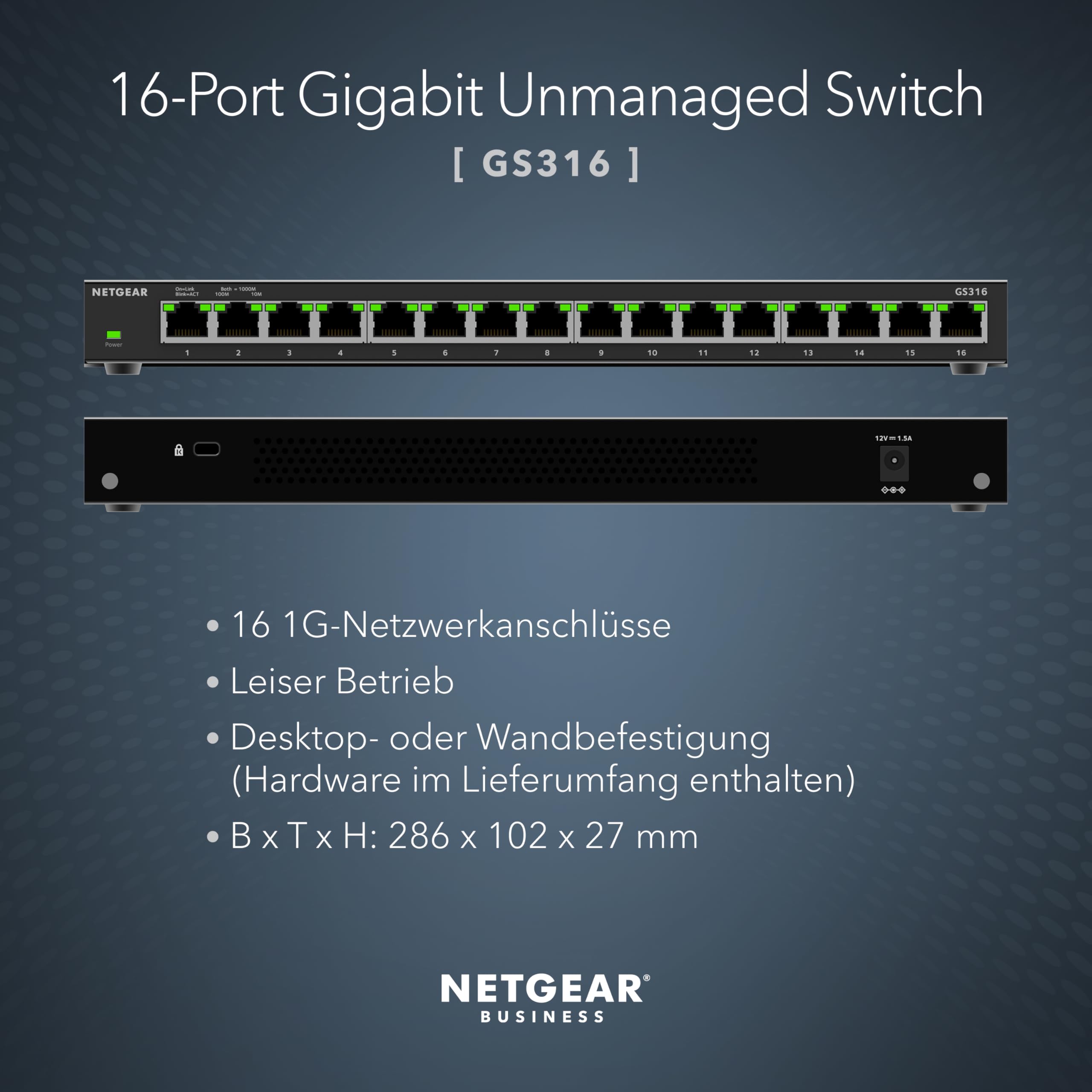 netgear-prosafe-gs316-16-port-gigabit-switch-metall image 2