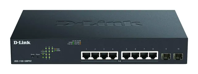 d-link-dgs-1100-10mpv2-10-port-gigabit-poe-switch-130w-2xsfp image 1