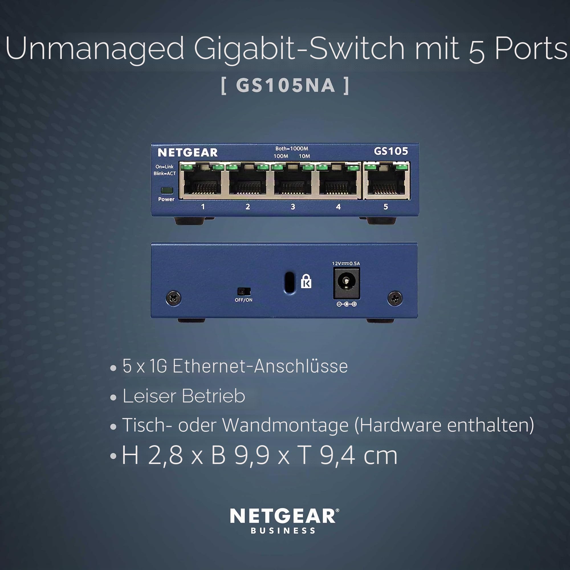 netgear-prosafe-gs105na-5-port-gigabit-switch-unmanaged-grau image 2