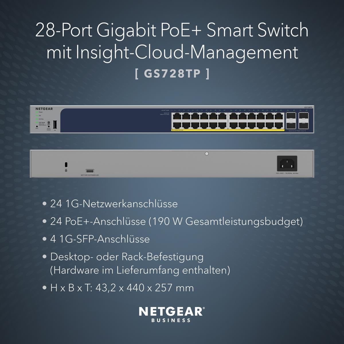 netgear-insight-managed-gs728tp-28-port-poe-switch-190w image 2