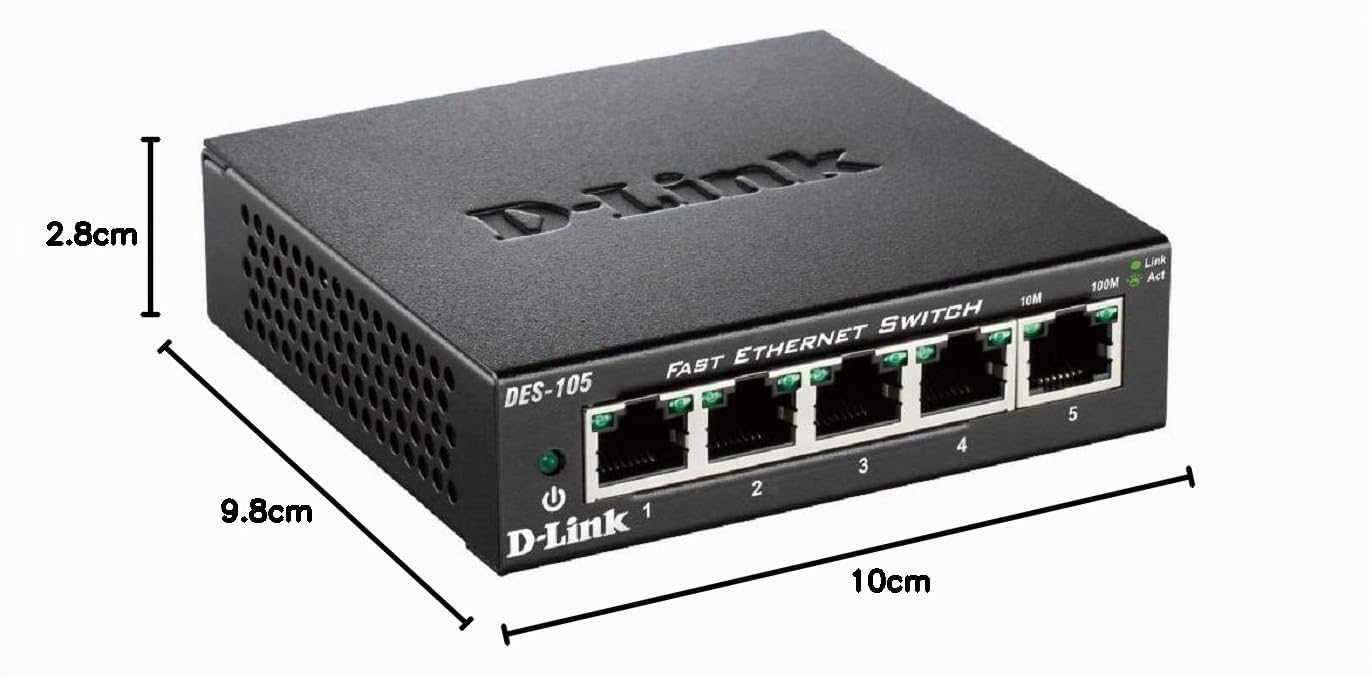 d-link-des-105-5-port-fast-ethernet-switch-unmanaged-metall image 4