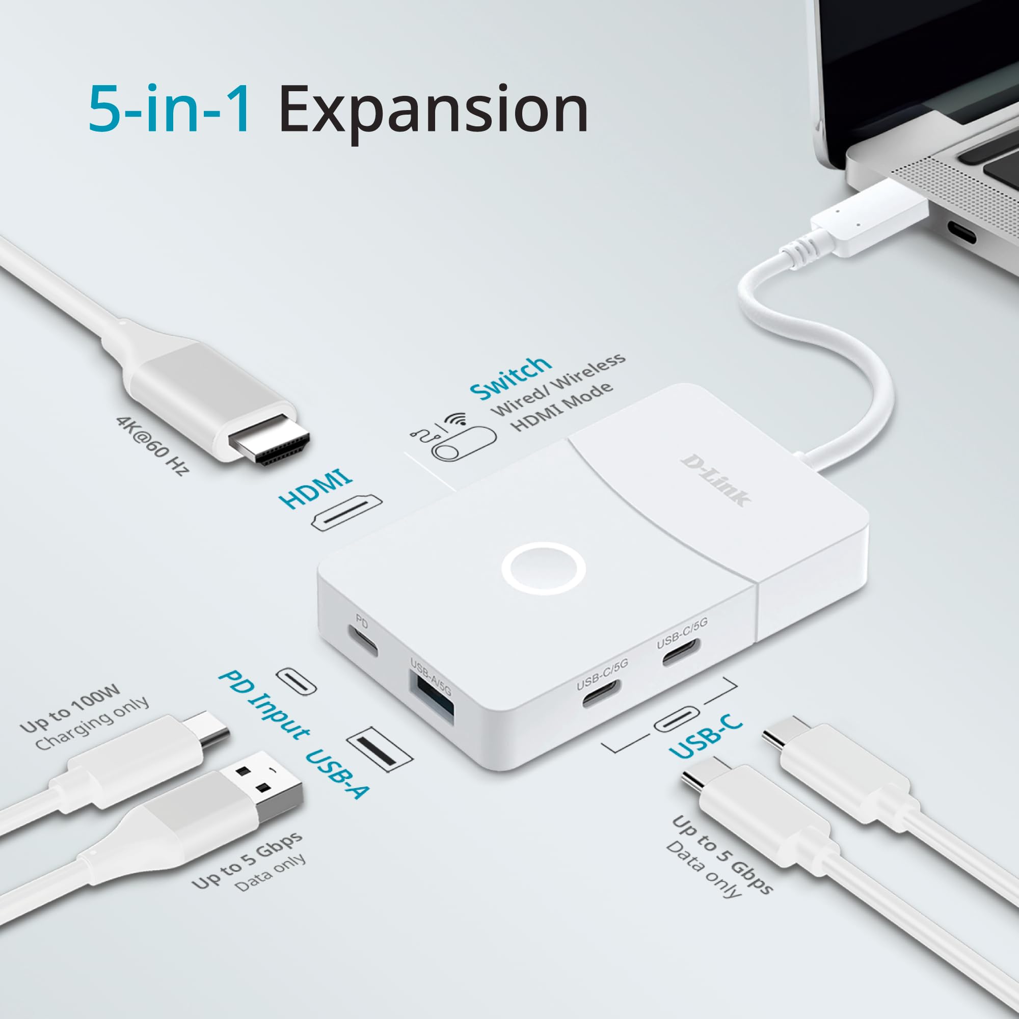 d-link-dup-501-5-in-1-usb-c-hub-wireless-hdmi-4k-100w image 3