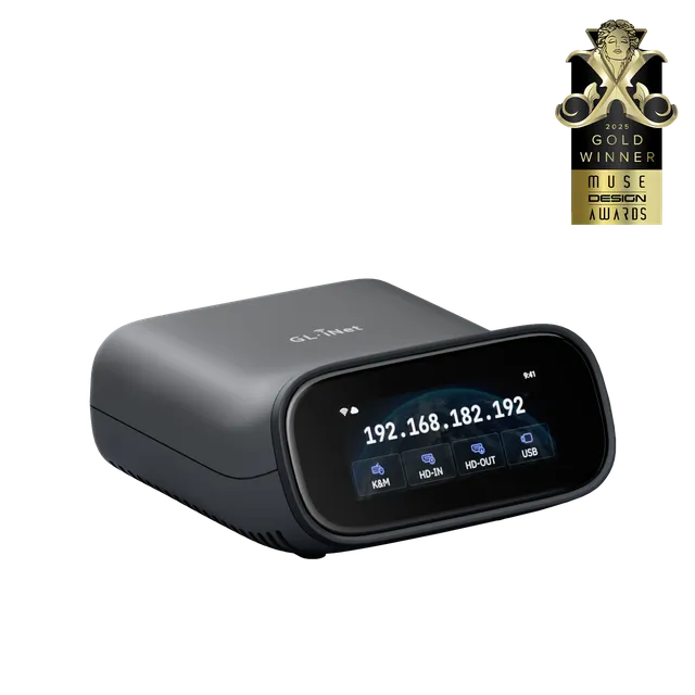 gl-inet-comet-pro-gl-rm10-kvm-switch-wlan-touchscreen-eu-stecker image 1