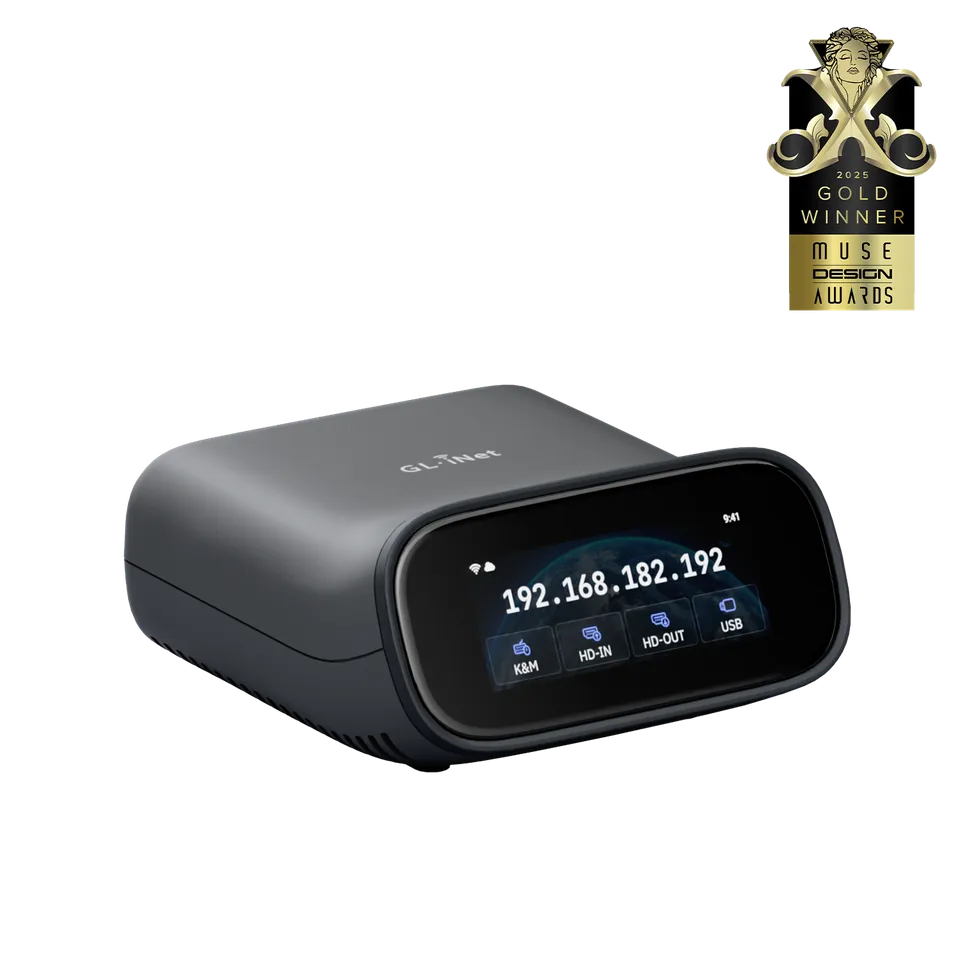 gl-inet-comet-pro-gl-rm10-kvm-switch-wlan-touchscreen-eu-stecker image 1