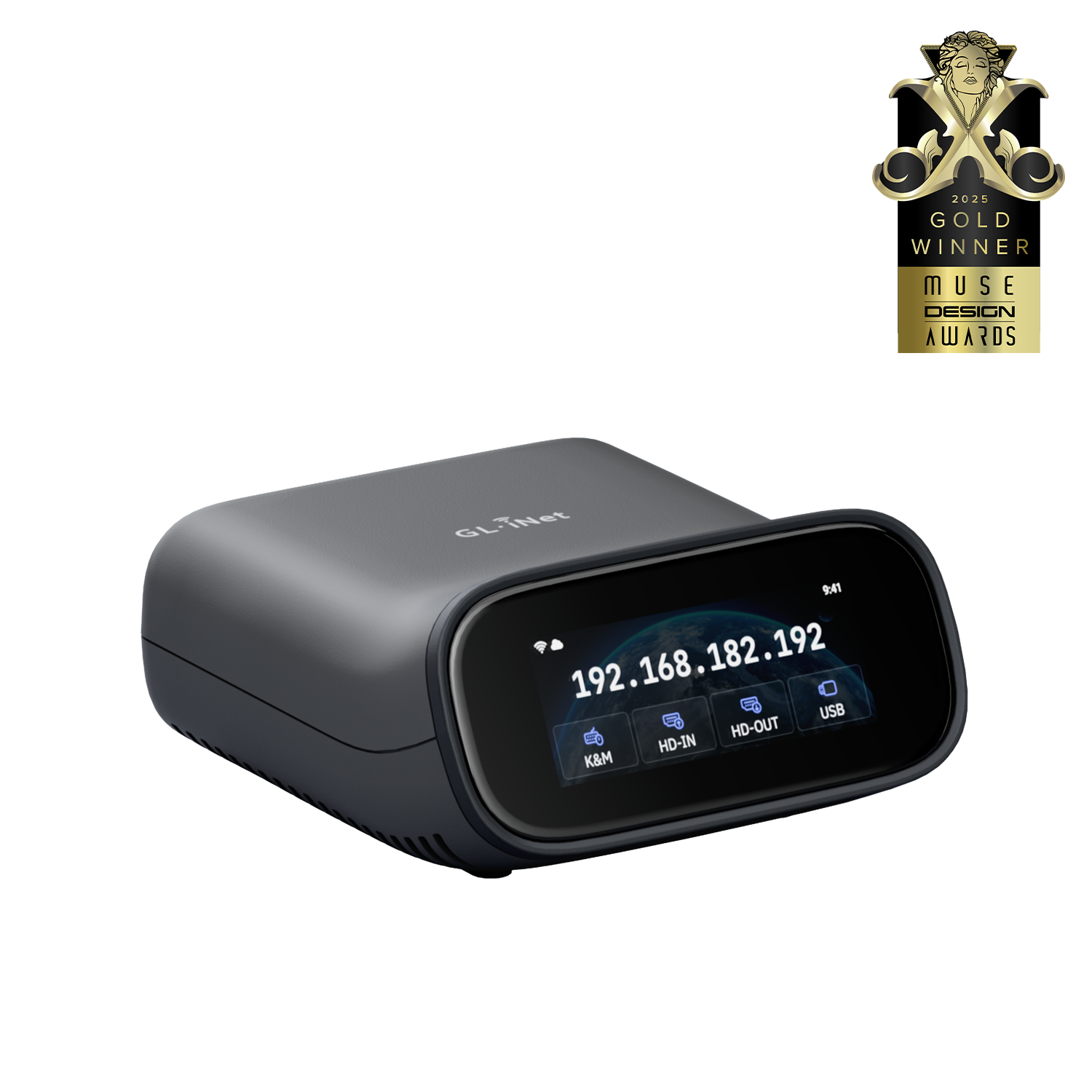 gl-inet-comet-pro-gl-rm10-kvm-switch-wlan-touchscreen-eu-stecker image 1