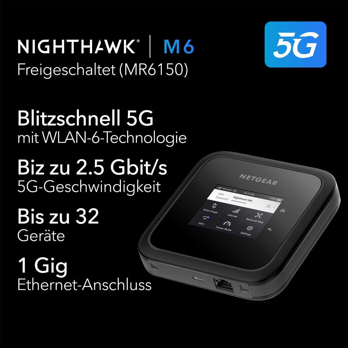 netgear-nighthawk-m6-mr6150-5g-hotspot-router-wifi-6-sim image 2