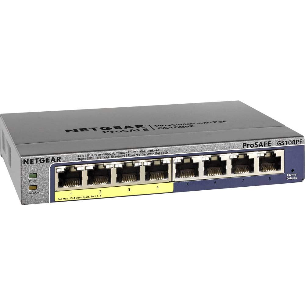 netgear-prosafe-gs108pe-8-port-gigabit-poe-switch-managed-53w image 1
