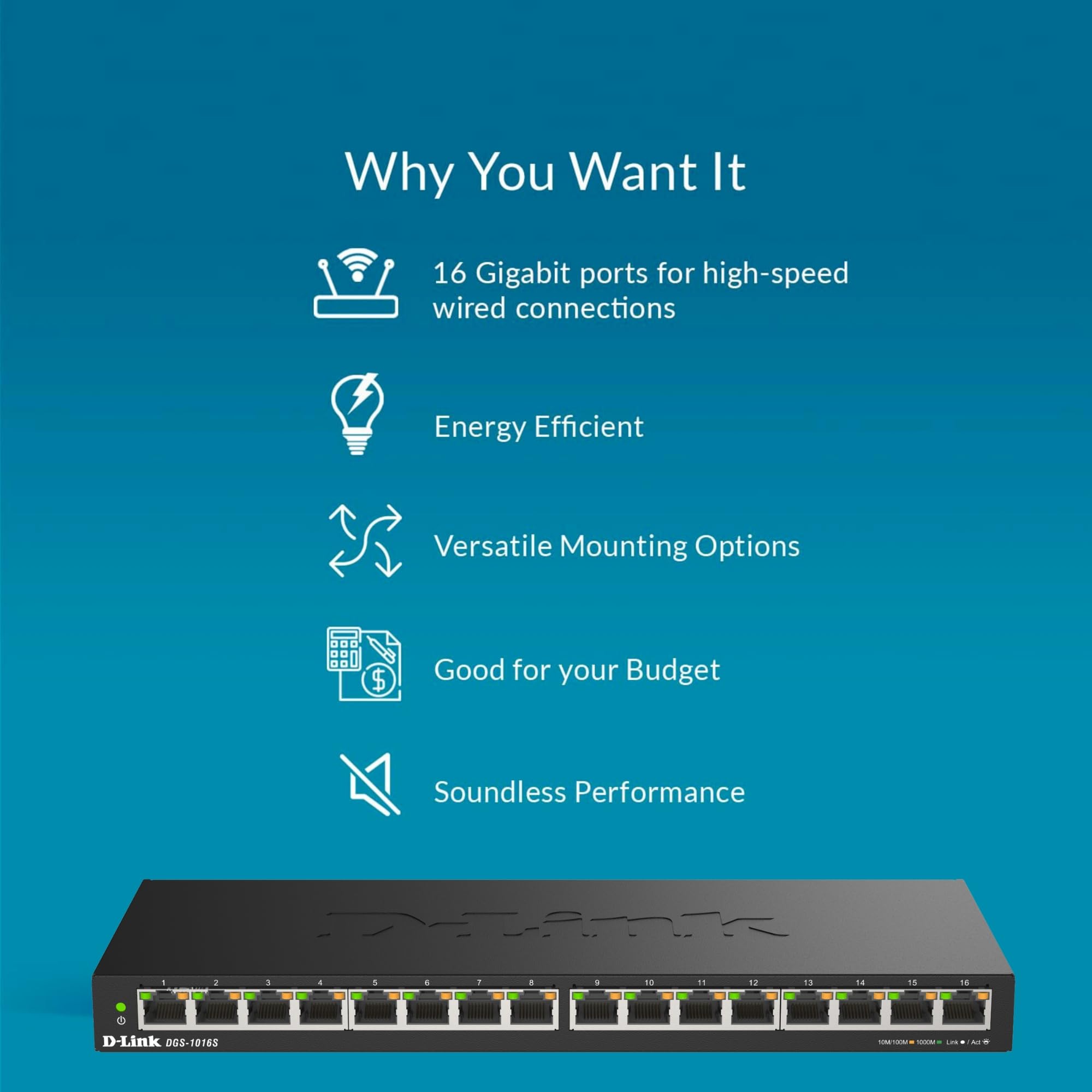 d-link-dgs-1016s-16-port-gigabit-switch-l-fterlos-schwarz image 3