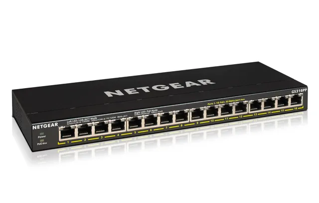 netgear-prosafe-switch-16-port-gigabit-poe-183w-unmanaged image 1