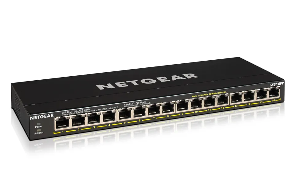 netgear-prosafe-switch-16-port-gigabit-poe-183w-unmanaged image 1